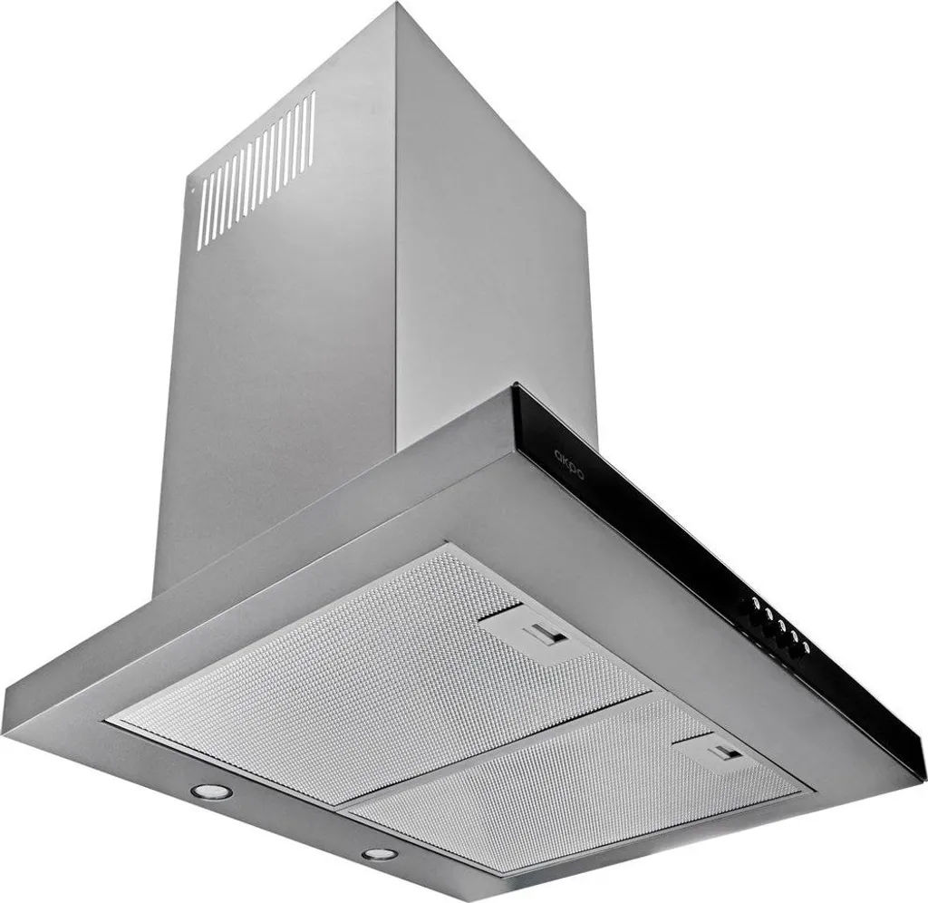 Hotte casquette Akpo WK-4 Feniks Slim Glass 60 Inox - Applique murale