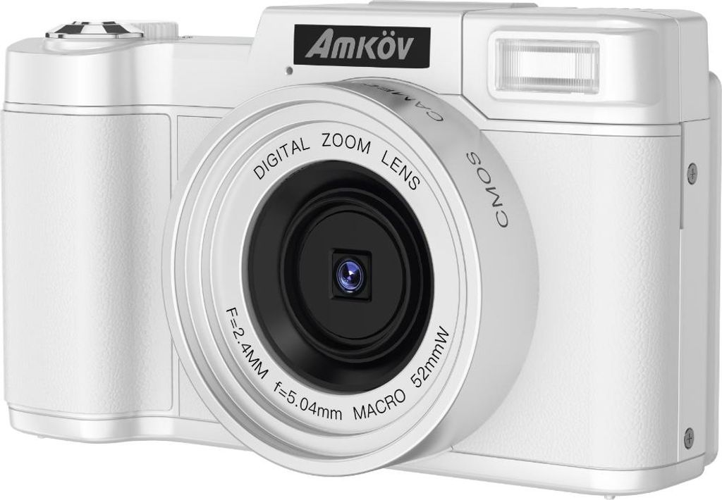 INF 48MP 4K Digitale spiegellose Kamera mit Klappbildschirm, Weiß - Ideal für Selfies & Vlogging