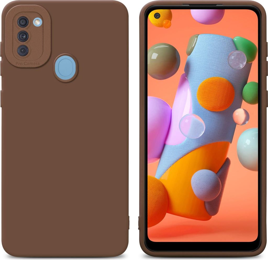 Cadorabo Hülle für Samsung Galaxy A11 / M11 Schutz Hülle in Braun TPU Silikon Etui Case Handyhülle