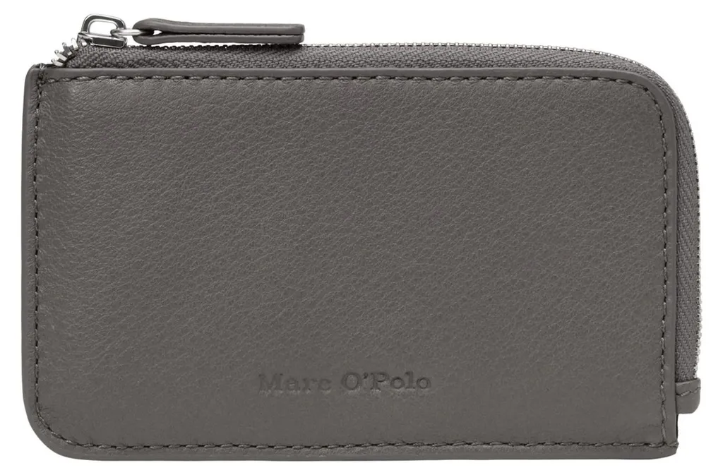 Portefeuille zippé Marc O'Polo Petter gris Castlerock en cuir premium