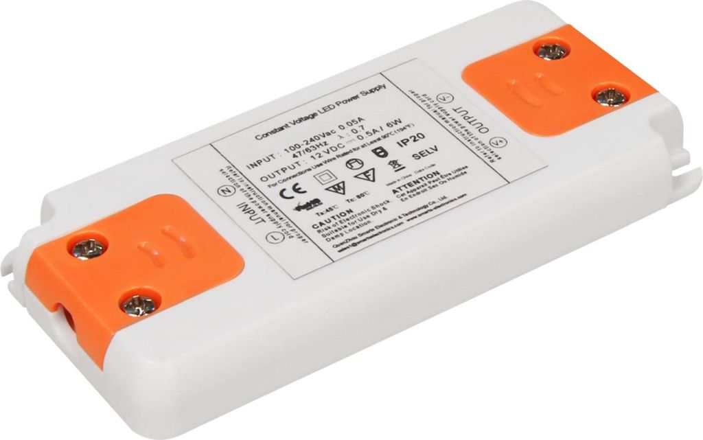 LED-Trafo McShine "Slim" elektronisch, 1-6W, 230V auf 12V, 99x46x12mm