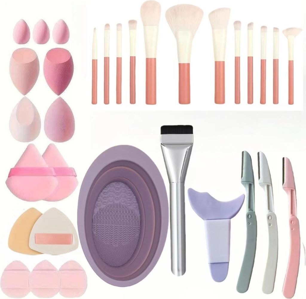 INF Make-up Pinsel Set & Beauty Schwämme - Komplettes Make-up Werkzeug Set