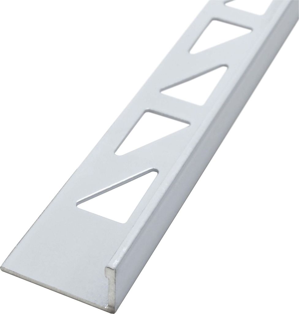 Dalsys Fliesenschiene Winkelprofil Aluminium (eloxiert) Weiß 2,5m x 8mm, Fliesenprofil