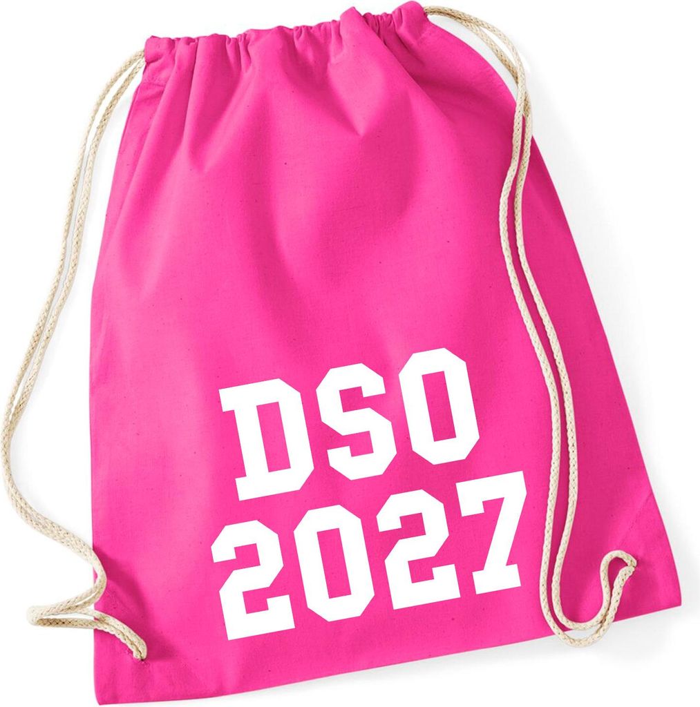 Huuraa Turnbeutel DSO 2027 Abschluss Belgien (ndl.) 12 Liter Fuchsia Baumwolle Rucksack Geschenkidee