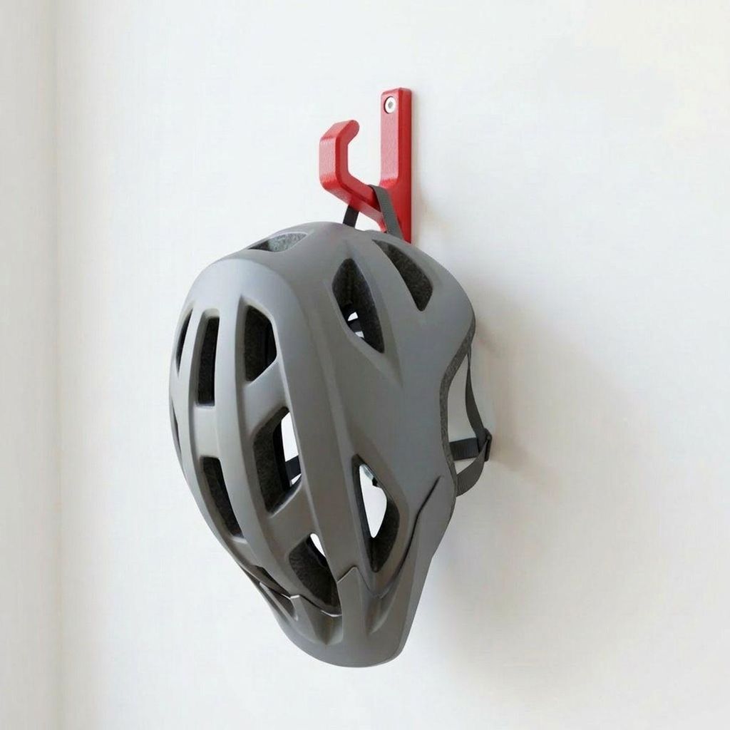 Fahrradhelm Wandhalterung - Skateboard Fahrrad Helm Wand Halter Haken, Farbe:Rot, Menge:1