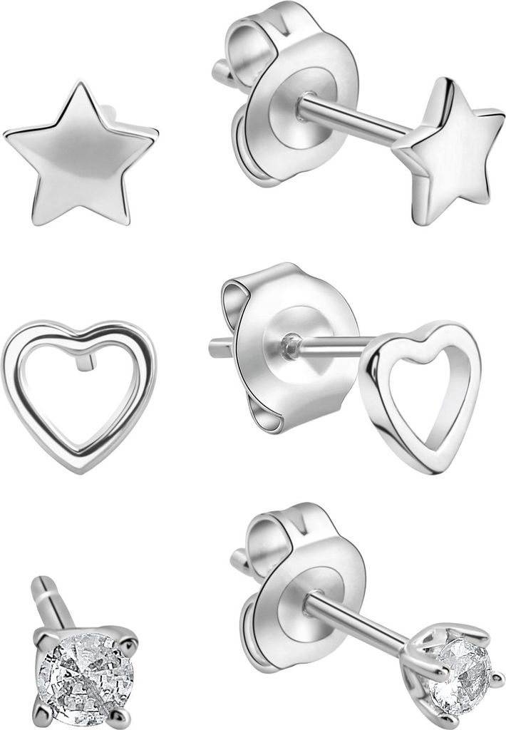 F Ohrstecker 925/- Sterling Silber weiß Zirkonia weiß 360221952-1
