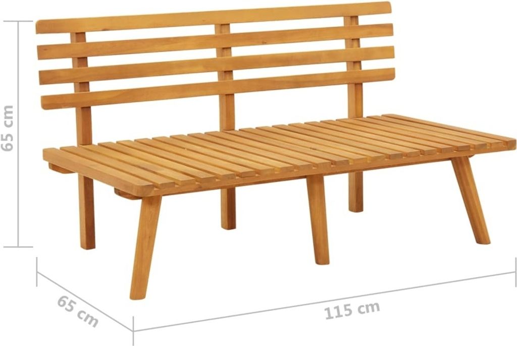 vidaXL Gartenbank mit Kissen 115 cm Massivholz Akazie Produktbild 6