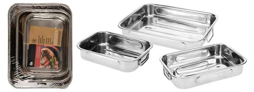 Set 3 Plateaux Acier Inox Durabilité & Polyvalence - Image du produit 