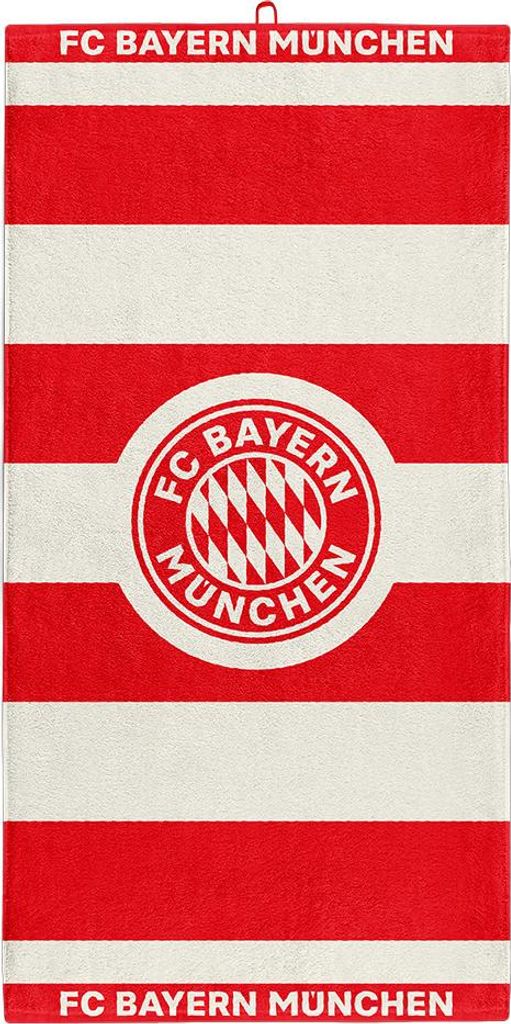 FC Bayern 35381 Ručník do sprchy Stripes, 140 x 70 cm, Obrázek produktu 