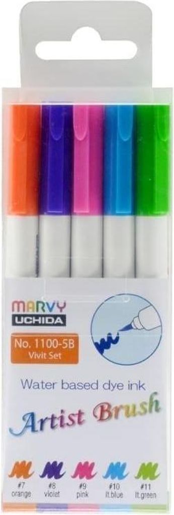 Flamastry Artist Brush Vivid 5 Farben - (Schul- und Schrein - Filzstifte)