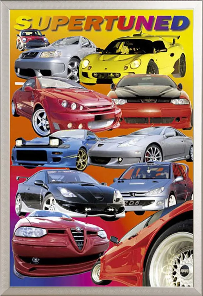 Shinsuke Maxi Poster Cars Supertuned: Alluminio e Acrilico Premium