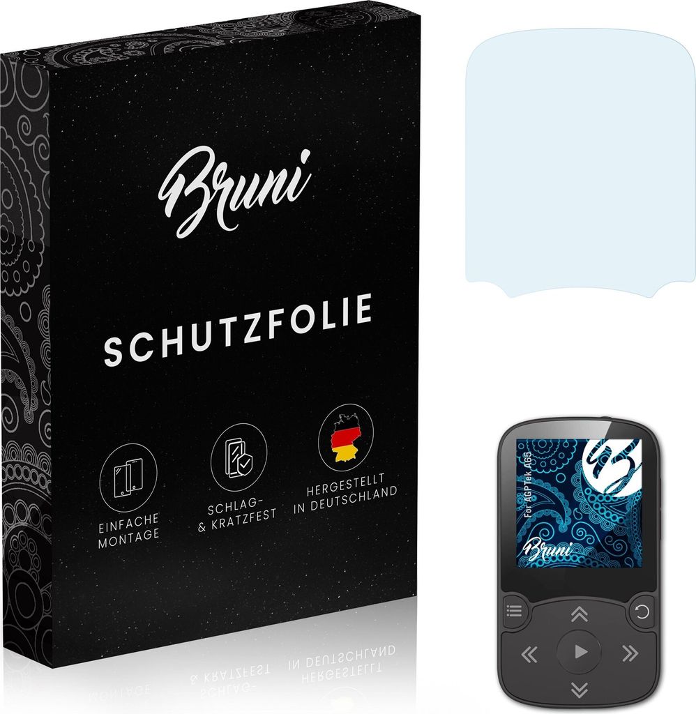 Bruni Basics-Clear 2x Schutzfolie kompatibel mit AGPTek A65 Folie