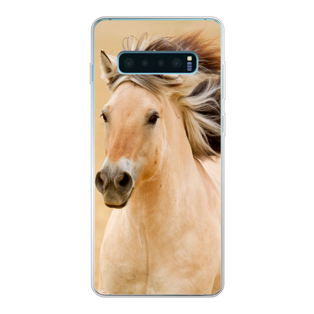 MuchoWow Handyhülle Schutzhülle Hülle für Samsung Galaxy S10 Plus Pferde - Tiere - Mähne - Porträt Silikon Softcase Handy Hülle - Schutzh...