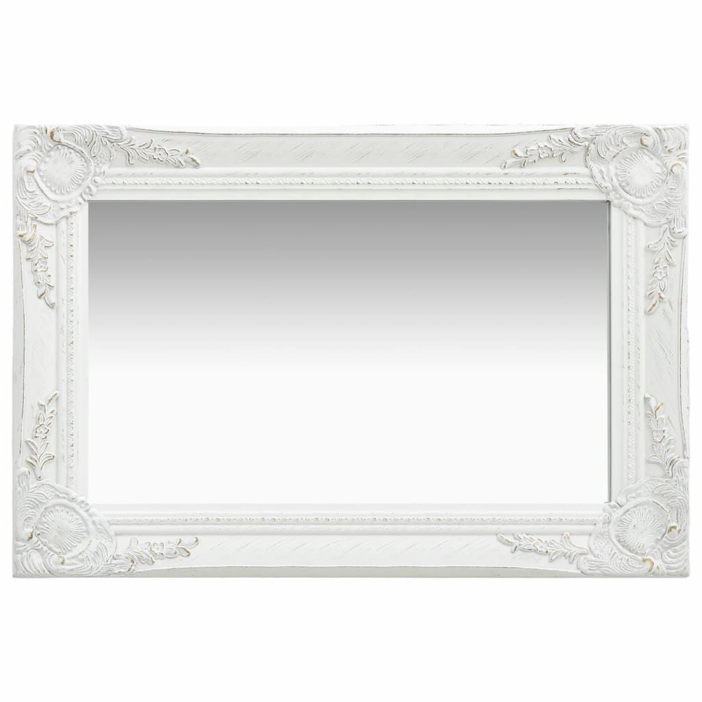 vidaXL Miroir mural de style baroque 60 x 40 cm blanc Image du produit 