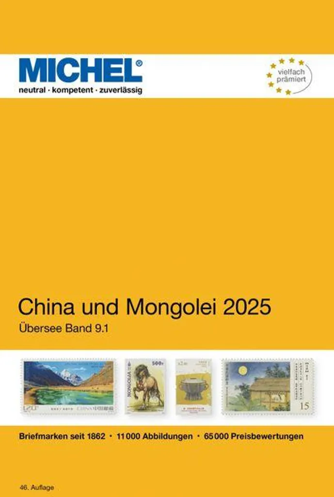 Catalogue de Timbres Michel Chine 2025 ÜK 9/1 pour Collectionneur Averti