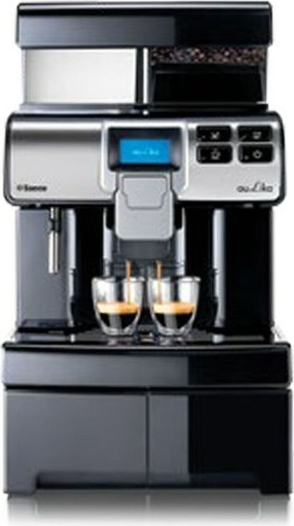 A front view of a Saeco Aulika EVO Office espresso machine.