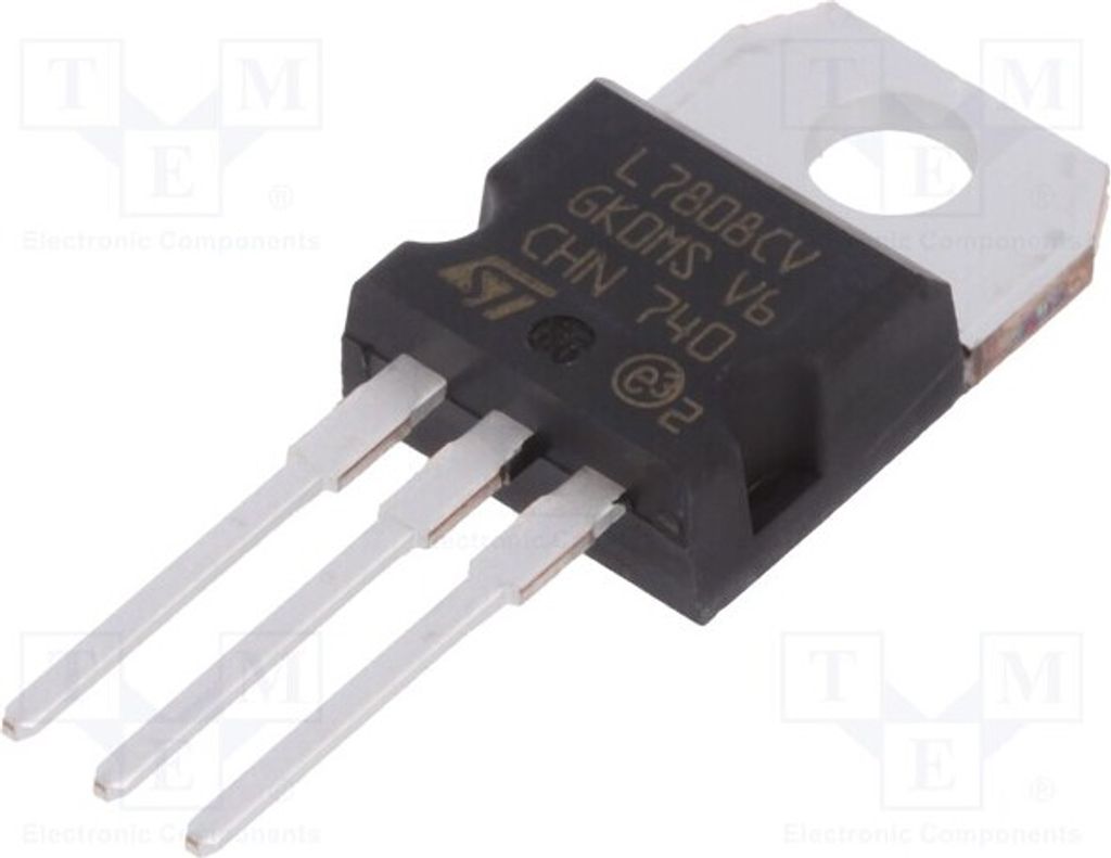3x IC: Spannungsstabilisator 8V 1,5A Linie,geregelt(nein) THT L7808CV-DG Ungerege