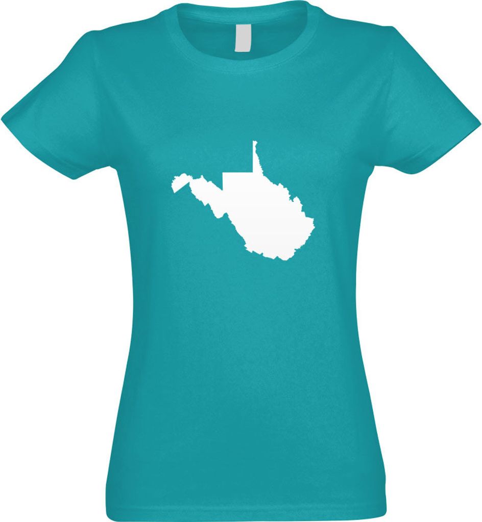 Kiwistar - T-Shirt tailliert - Damen - türkis - USA - Bundesstaat - West Virginia - mit Motiv Bedruckt - Funshirt Design - Sport - Freizeit - Dame...