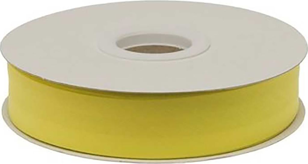 20m Schrägband PolyBaumwolle unifarben 20mm breit gefalzt Einfassband Farbwahl, Farbe:gelb