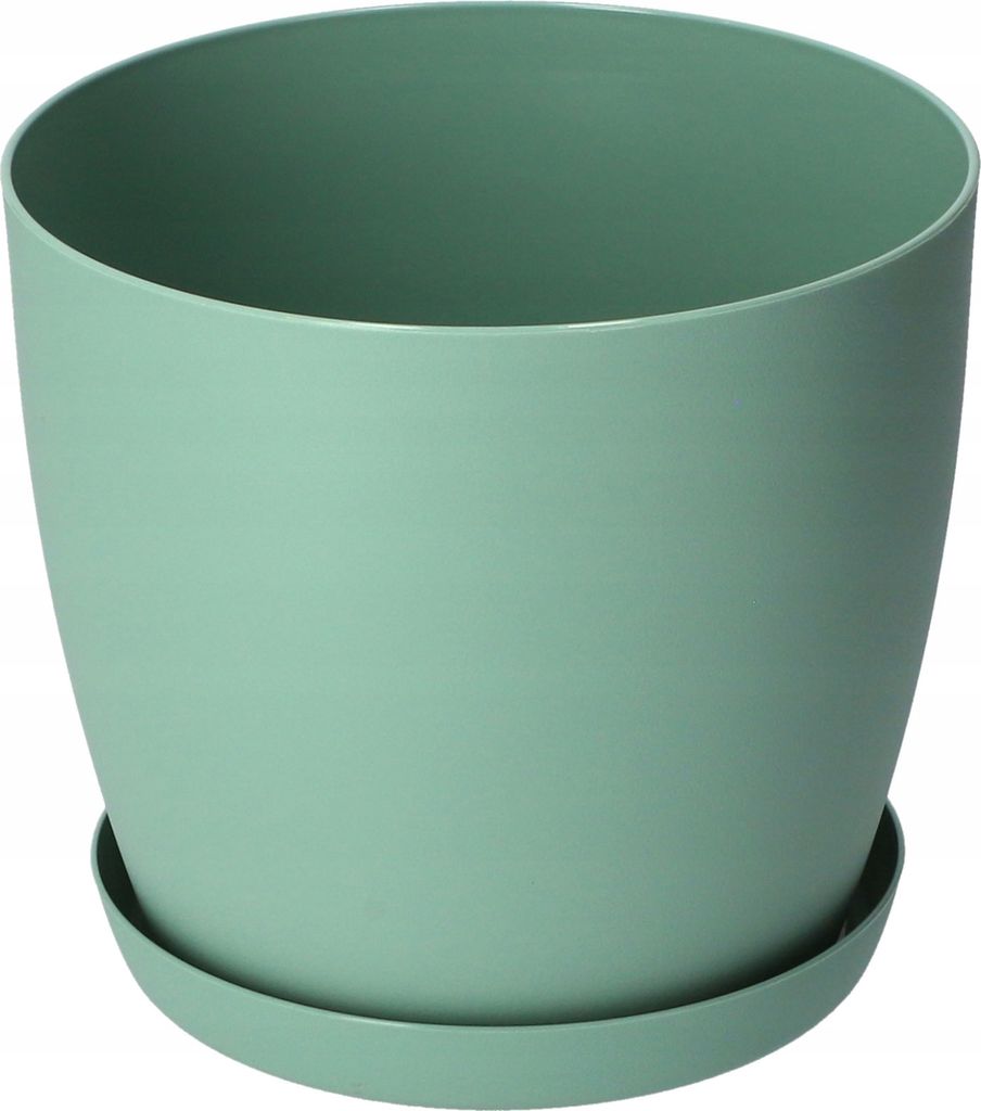 KADAX Matte Blumentopf "Agen", Pflanzkübel mit Untersetzer, Minze, 12 cm