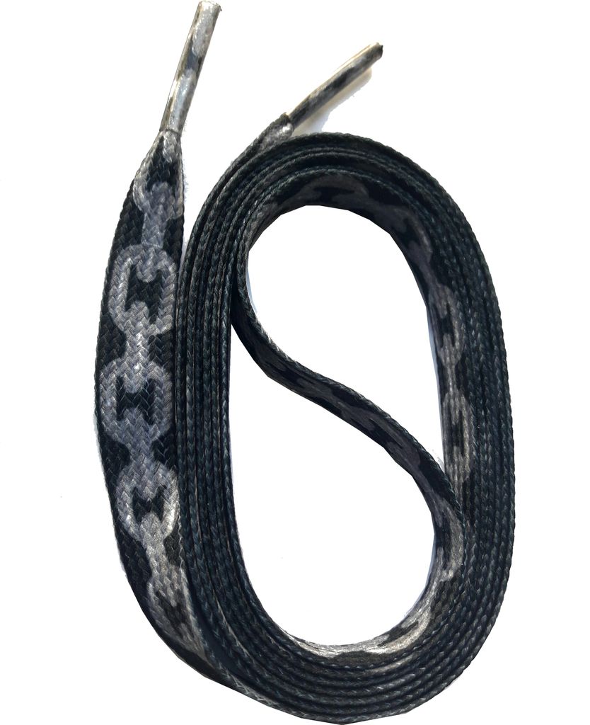 SNORS bedruckte Schnürsenkel flach - KETTE SCHWARZ - 10mm - Produktbild 