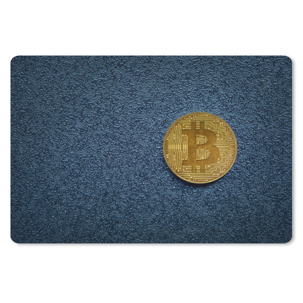 MuchoWow Mauspad Mousepad Gold Bitcoin auf dunklem Hintergrund 27x18 cm - Mousepads - Maus Mat - Pad - Mausunterlage - Büroartikel - Desk Matten