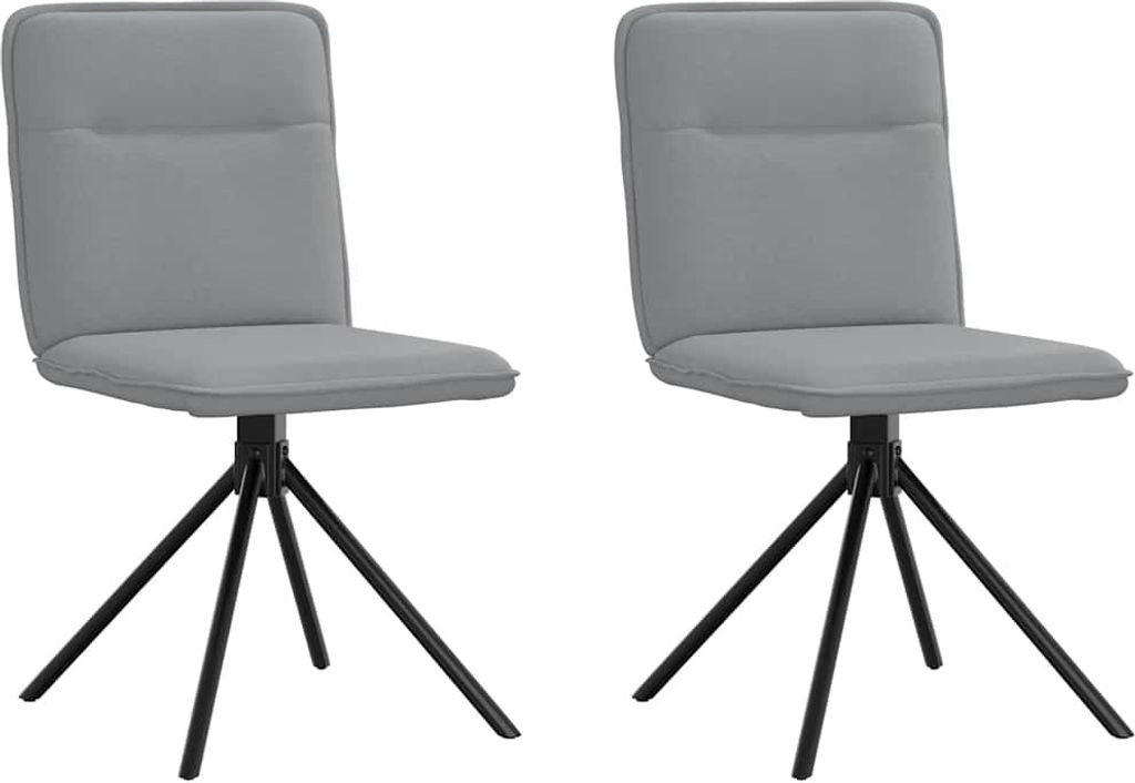 Esszimmerstühle 2 Stk. Hellgrau Stoff