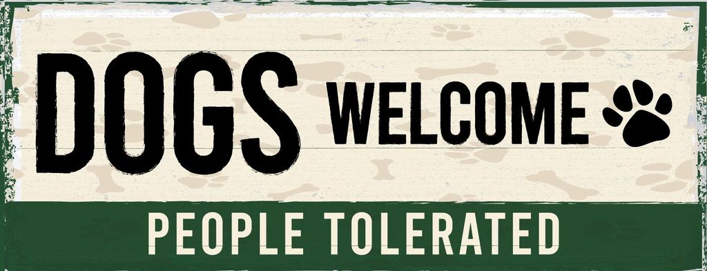 vianmo Blechschild 10x27 cm Dogs welcome people tolerated Hund