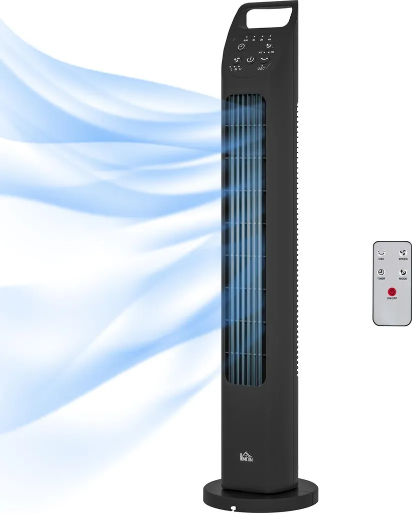 Ventilateur tour pour salon et bureau avec oscillation et commande