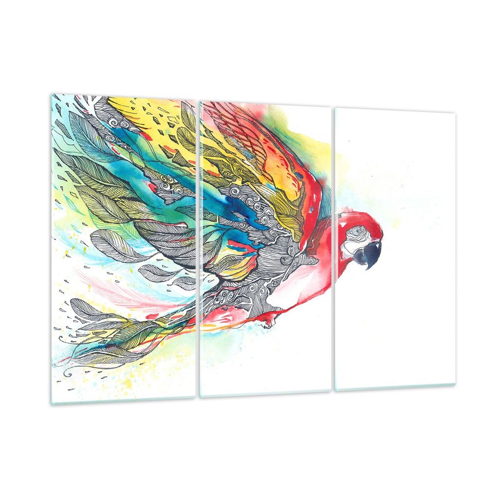 Bilder auf glas - Parrot Flügel Federn Natur - 165x110cm - Glasbilder - Wandbilder - Kunstdruck - zum Aufhängen bereit - Wanddekoration aus Glas ...
