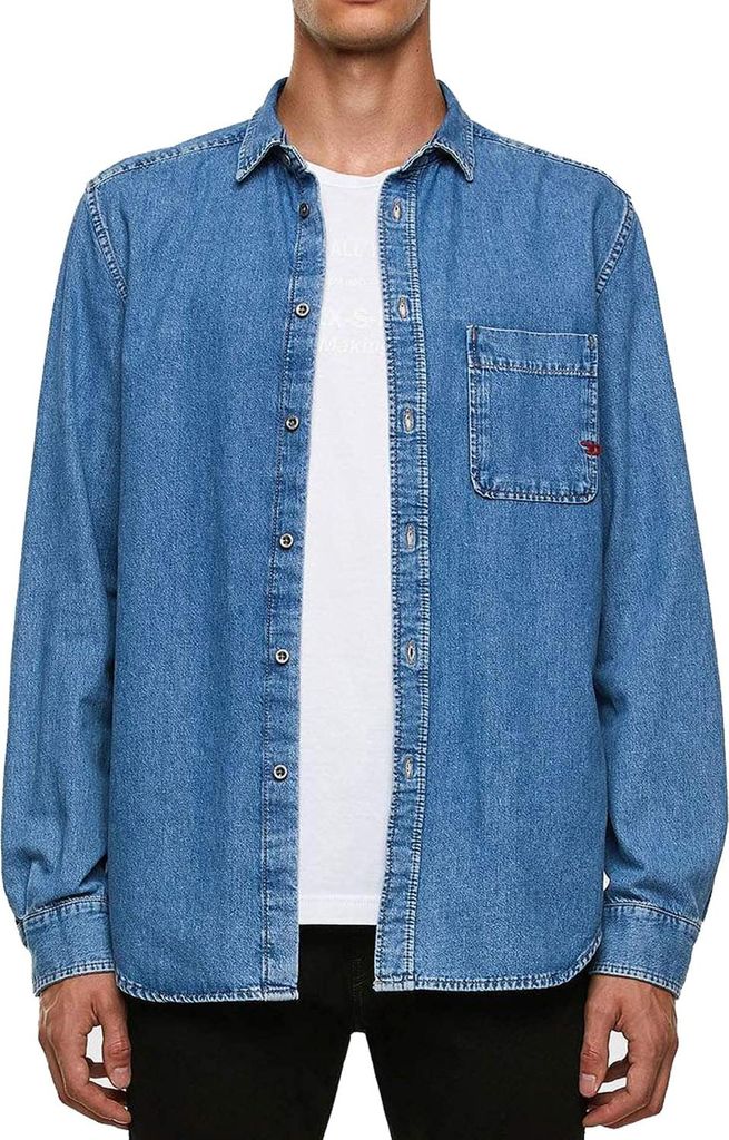 Diesel "D-BILLY CAMICIA" Herren Denim Hemd Blau