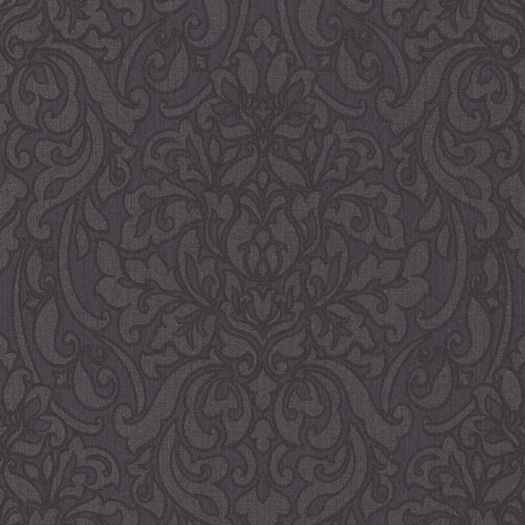 Casa Padrino Barock Textiltapete Anthrazit / Schwarz / Grau 10,05 x 0,53 m - Deko Accessoires