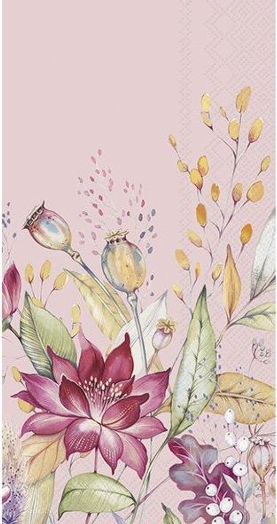 Buffet Servietten - AUTUMN MEADOW pink