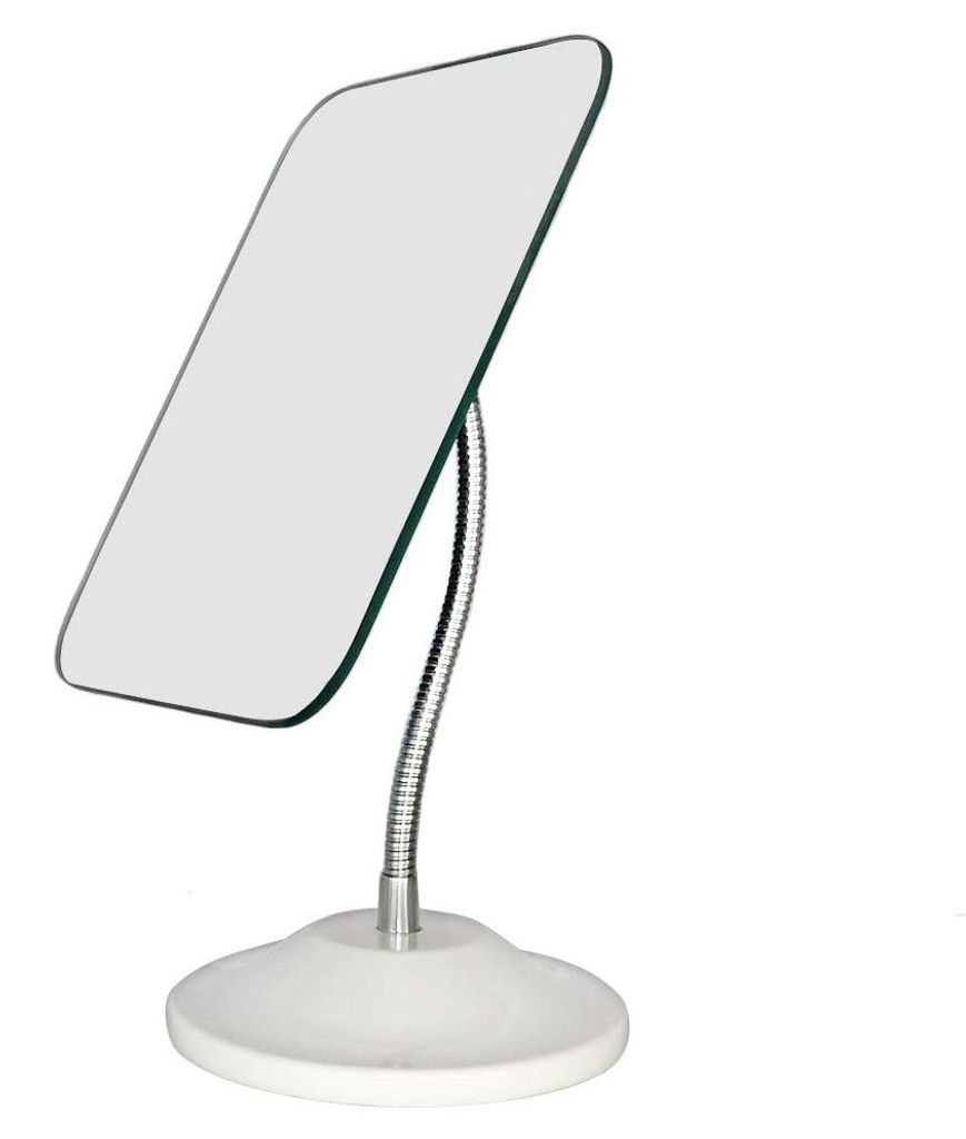 Kosmetikspiegel, Schminkspiegel, um 360° drehbarer Tischspiegel mit flexiblem Schwanenhals, tragbarer Dusch- und Rasierspiegel mit Ständer, ideal...