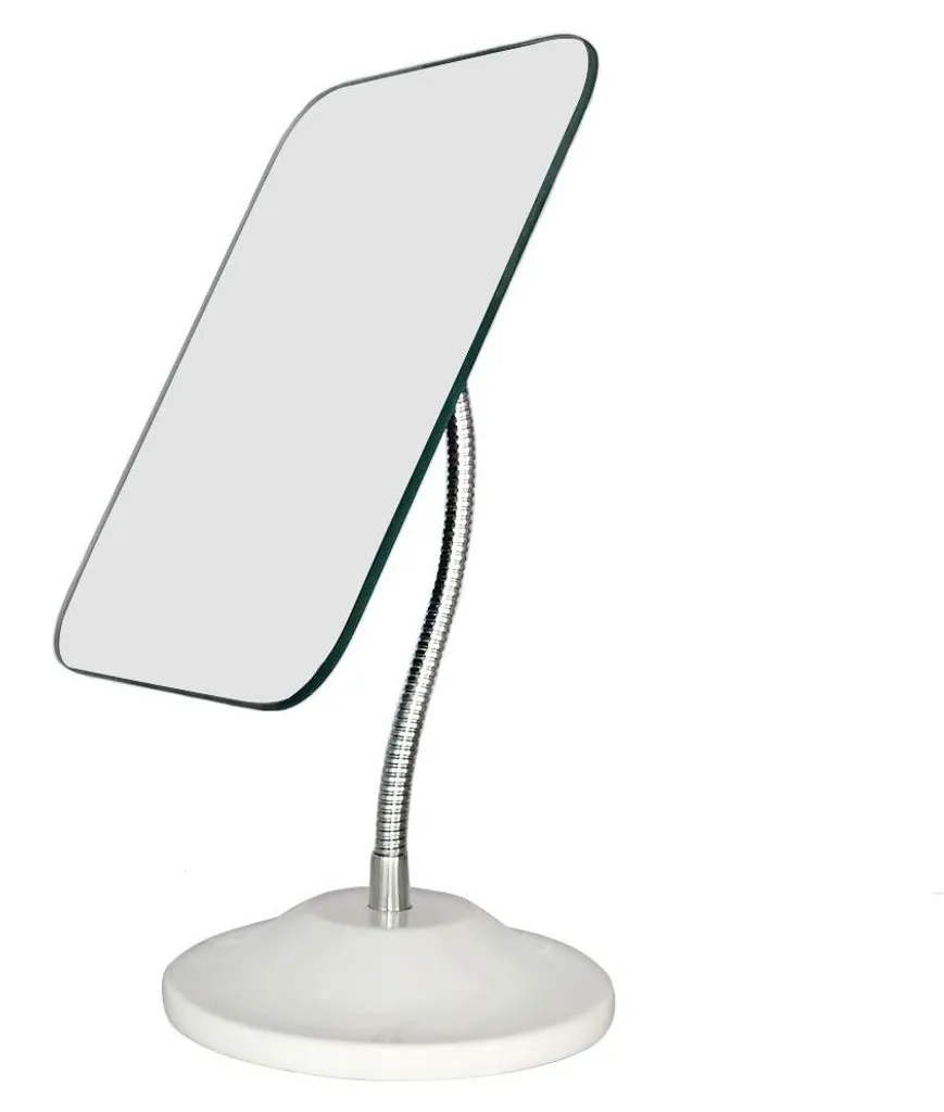 Miroir de table pivotant à 360° avec bras flexible et design carré