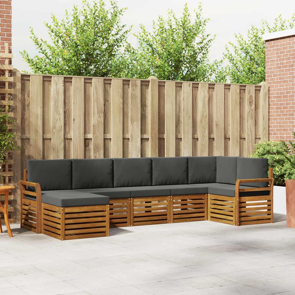 "Neues Produkt" Sofagarnituren - CLORIS - Terrassen-Sofa - 7 pcs - Natur und Anthrazit Massivholz Akazie - Modern Gartensofas V2099