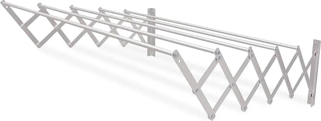 Étagère de séchage extensible 150cm en inox argenté montage mural