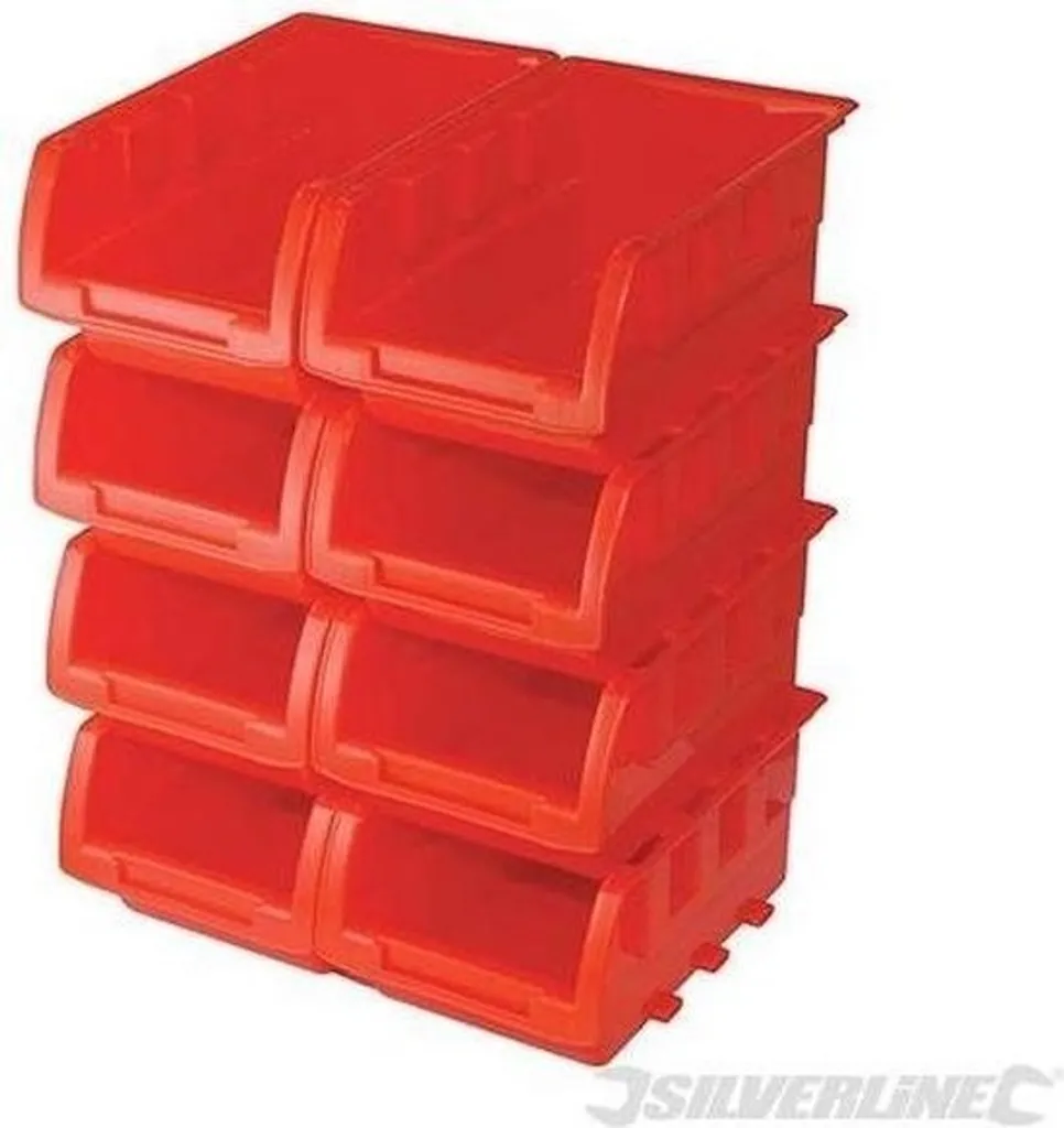Lot de 8 Bacs à bec transparents 165x105x75 mm pour rangement atelier