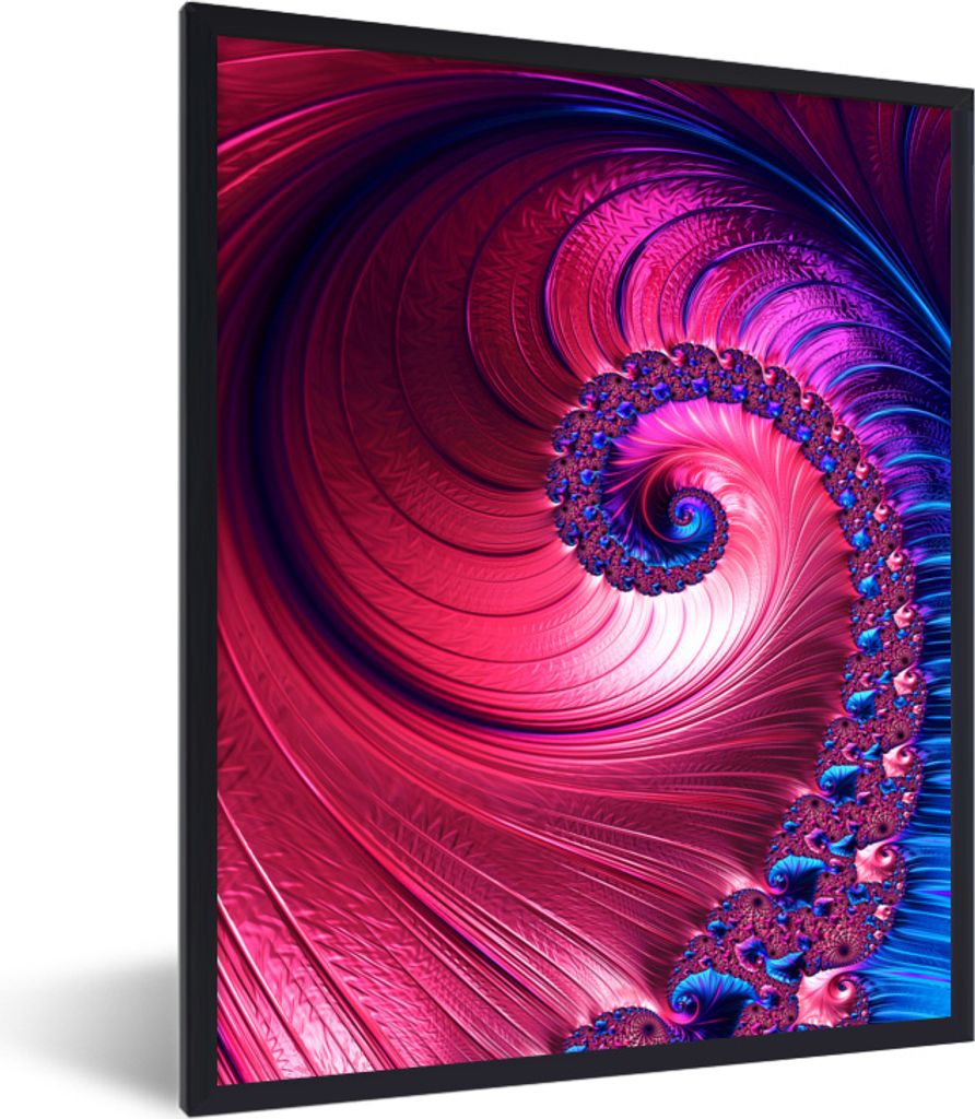 MuchoWow MuchoWow Gerahmtes Poster Spirale - Abstrakt - Farben 30x40 cm - Poster mit zchwarzem Bilderrahmen - Wanddeko - Kunstdrucke