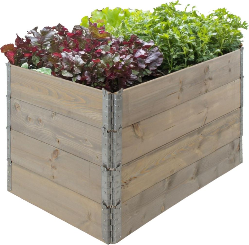 Hochbeet aus Holz 120x80x80 cm Palettenrahmen 4-teilig Produktbild 