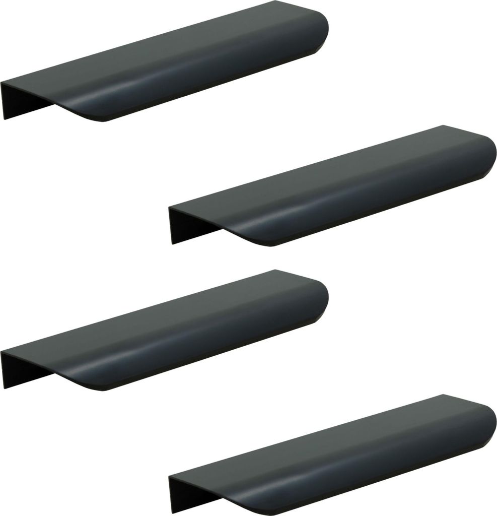 4er-Set 130 mm Möbelgriff in Schwarz – Hochwertiger Produktbild 