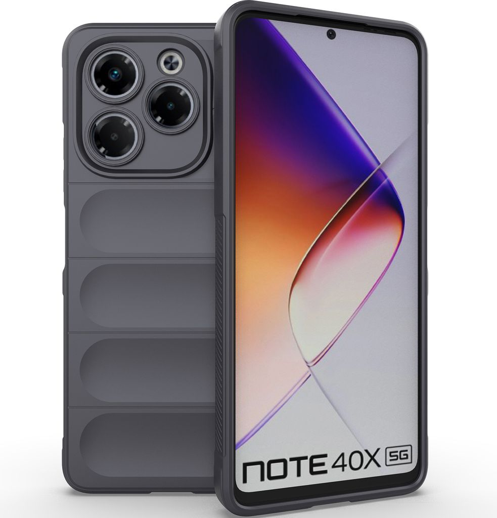 Handyhülle für Infinix Note 40X 5G Weich TPU Silikon Stossfest Anti-rutsch Hülle Dunkelgrau