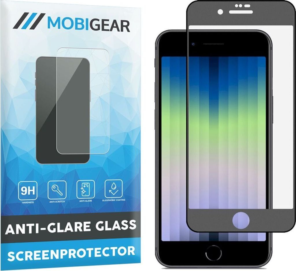 Mobigear Premium iPhone SE (2022) Panzerglas Gehärtetes Glas Displayschutz - Hüllenfreundlich - Schwarz