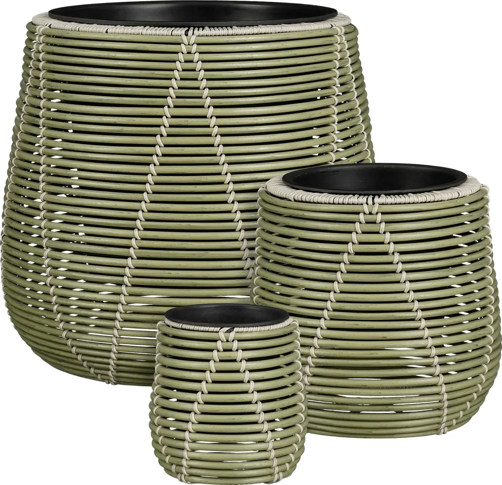 Pot pour fleurs et plantes d'intérieur en plastique recyclé vert clair