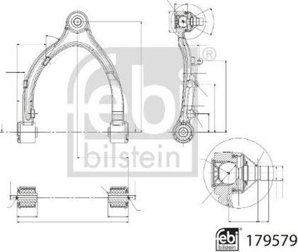 FEBI BILSTEIN 179579 Querlenker, Radaufhängung OE 104432100F kompatibel mit Model 3, Model Y