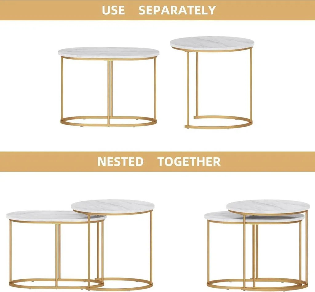 Table d'appoint gigogne lot de 2 tables pour optimiser les petits salons - 4