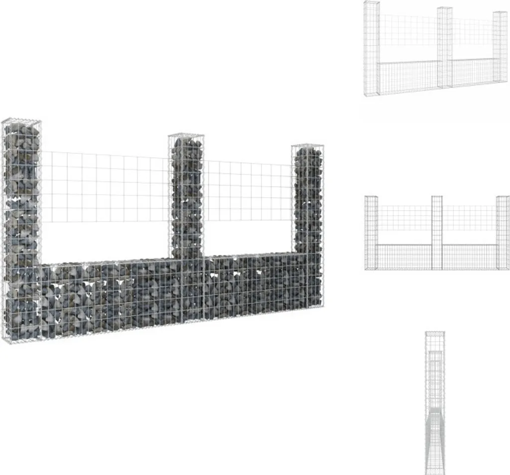 Panier gabion fer anti-déformation 260 cm : clôture stable et durable