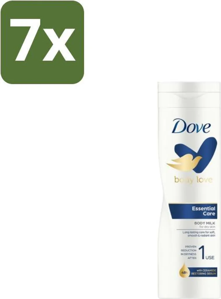 Lait Corps Hydratant Dove Essential Nutrition Pack de 7 flacons 400ml