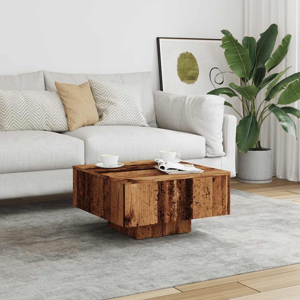 "2026 Aktion"Couchtisch - CLORIS - Wohnzimmertisch - Robust und langlebig - Altholz-Optik 60x60x31,5 cm Holzwerkstoff - NeuMöbel9811397