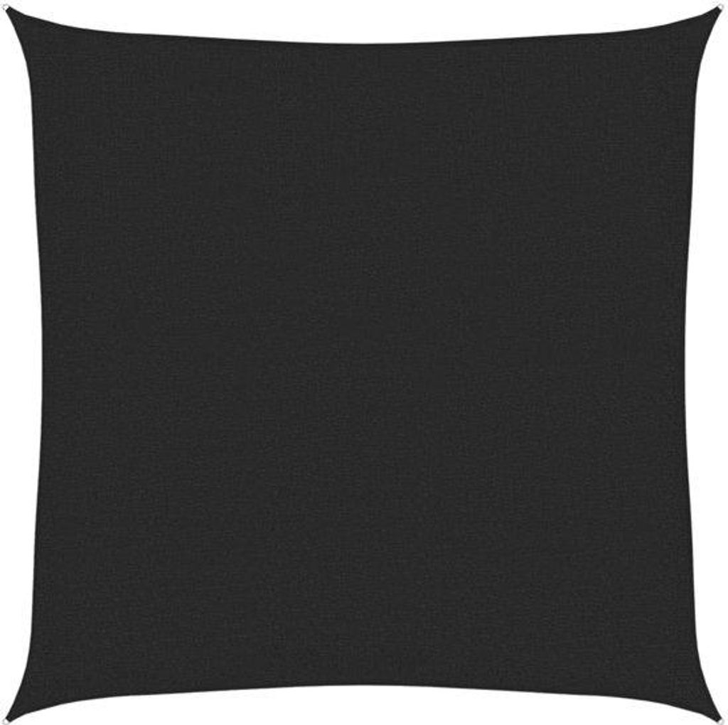 Schaduwdoek 3x3 m, HDPE, schwarz, UV-90%, wind- und wasserfest, inkl. Befestigungstüten
